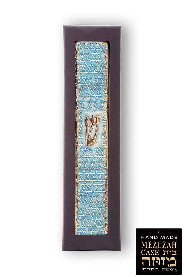Handmade Mezuzah Case Star of david model