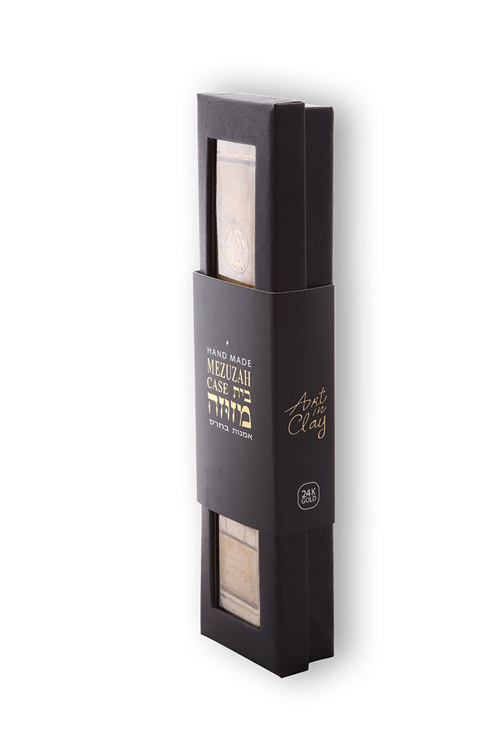Handmade Mezuzah Case jerusalem Walls Decorated With 24k Gold Judaica Gift