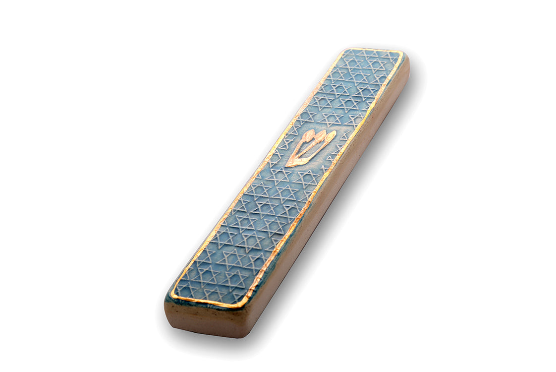 Handmade Mezuzah Case Star of David Model In a Box Gift