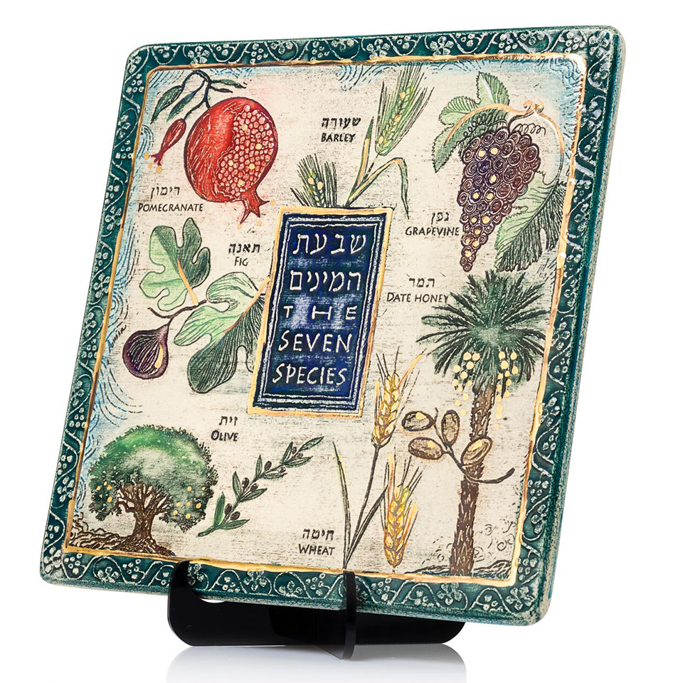 seven species plaque deocorated with gold