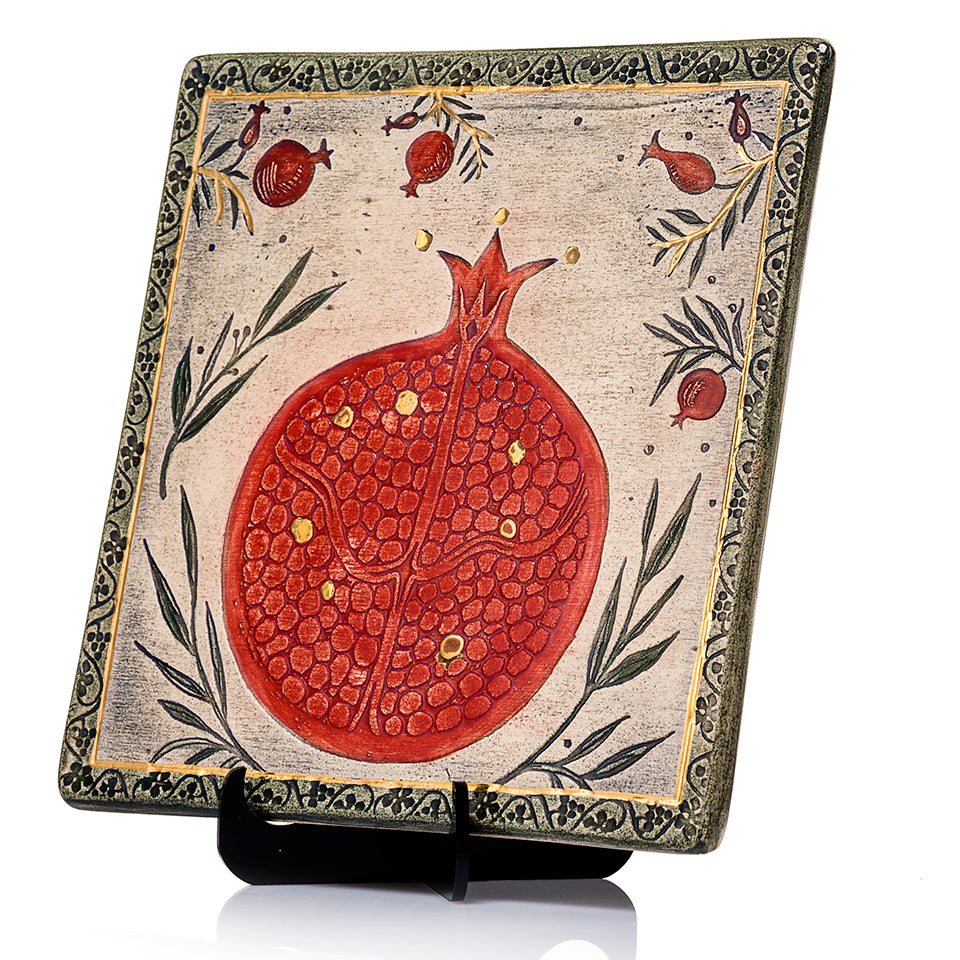 Pomegranate Jewish Blessing Home Decorated With 24k Gold