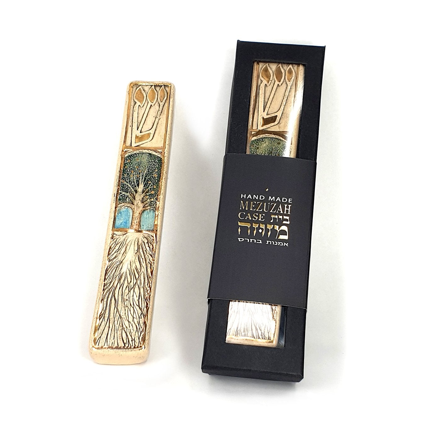 Tree Of Life Handmade Ceramic Mezuzah In a Box Gift