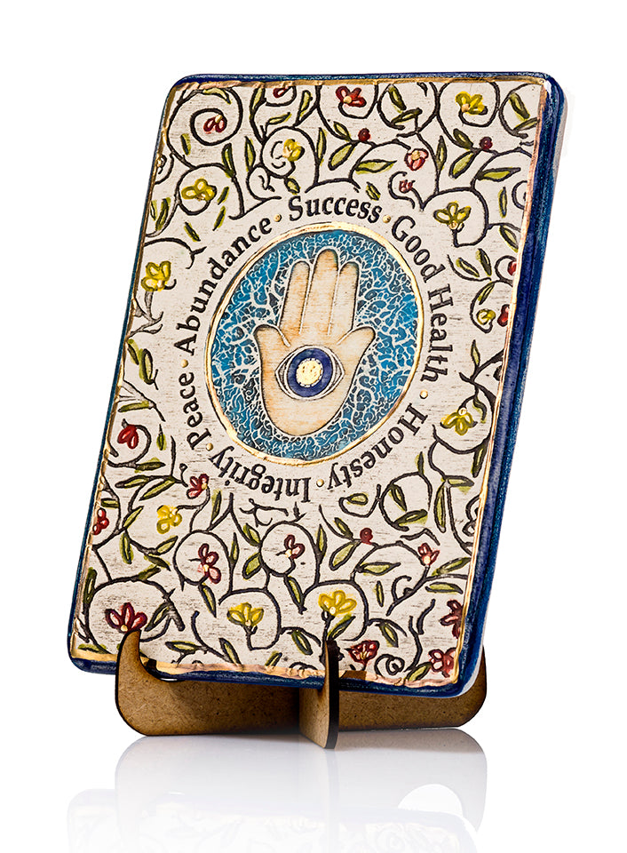Hamsa Flower Ceramic plaque