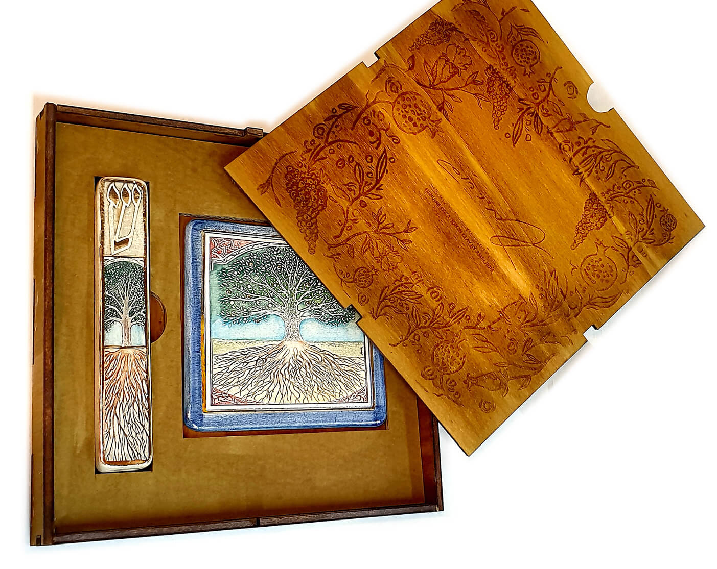 tree of life gift mezuzah and plaque