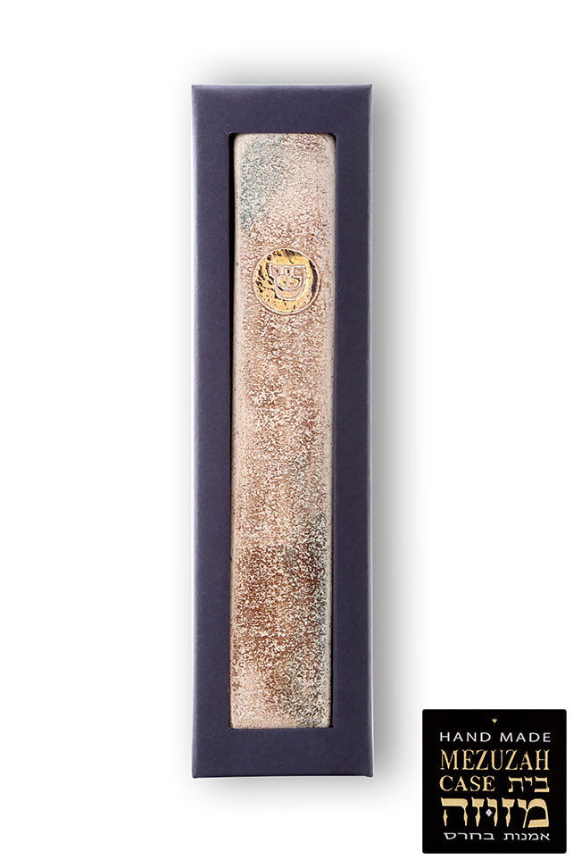 Handmade Mezuzah Cases Decorated with 24 Karat Gold By Studio Art In Clay