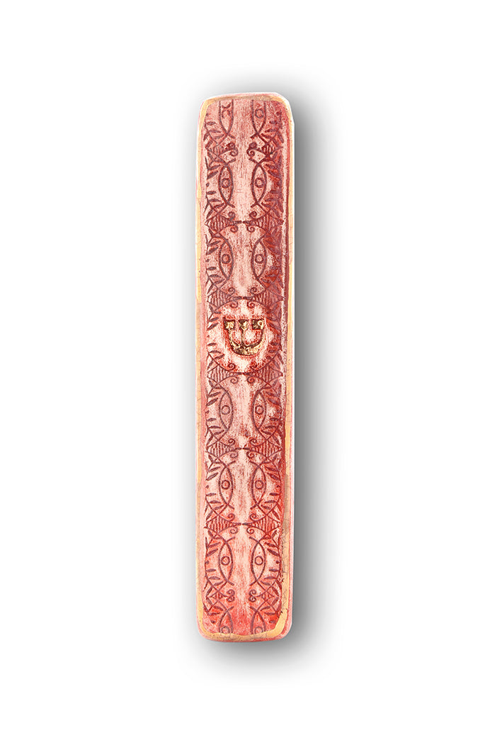 Handmade Mezuzah Case Decorated With Gold By Studio Art In Clay