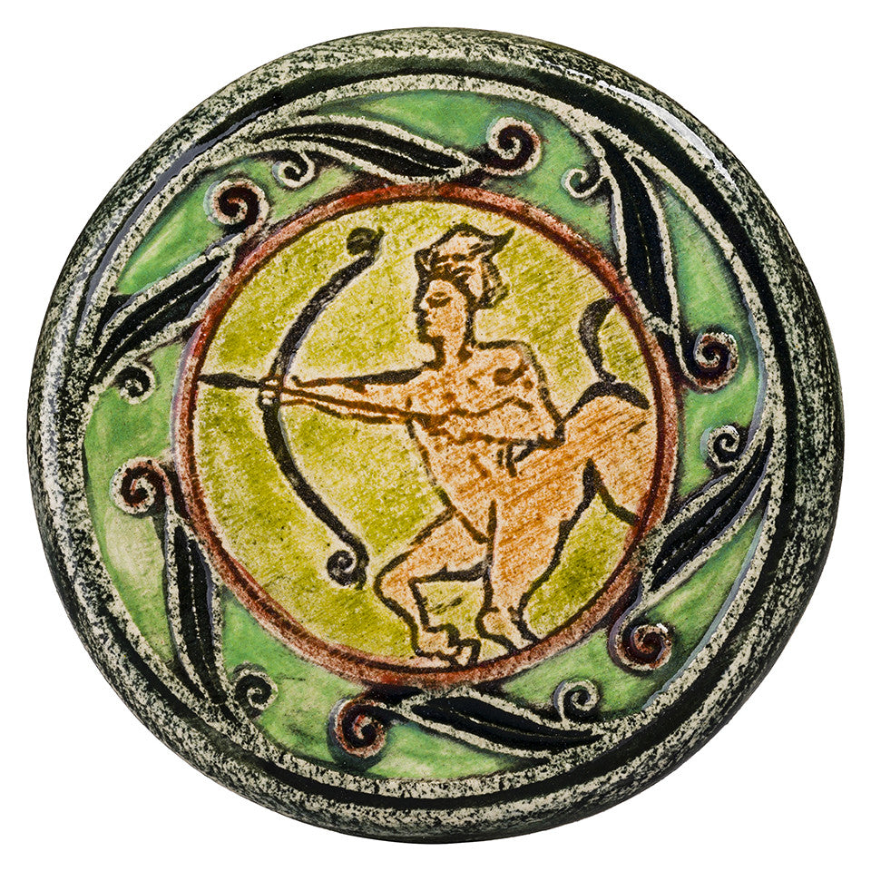 Sagittarius Ceramic Art Tile Handmade