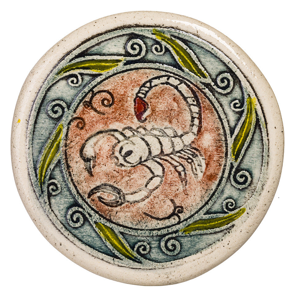 Scorpio Ceramic Art Tile Hand Made