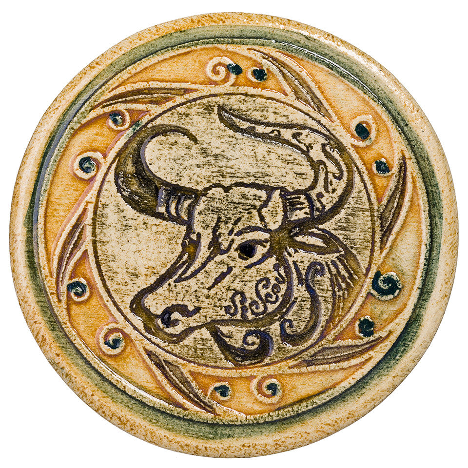 Zodiac Taurus Handmade Ceramic Tile