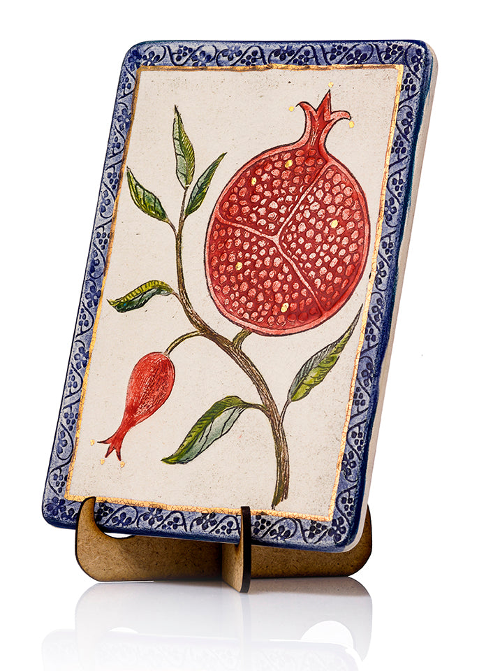 Rosh hashana Gift Pomegranate ( Rimon ) Handmade Wall Plaque and Small Tile