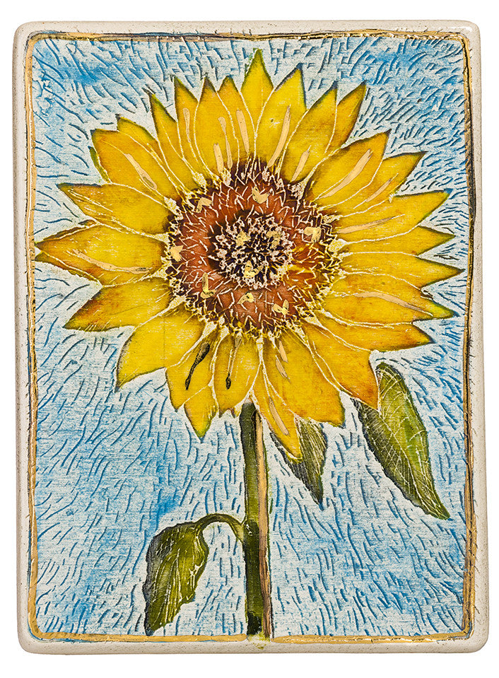 Sunflower Ceramic Plaque